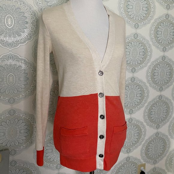 Button Down Sweater w/ Heart Detail - Picture 2 of 8